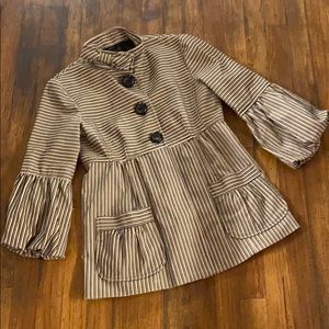 Nanette Lepore Black & Tan Peplum Blazer Jacket